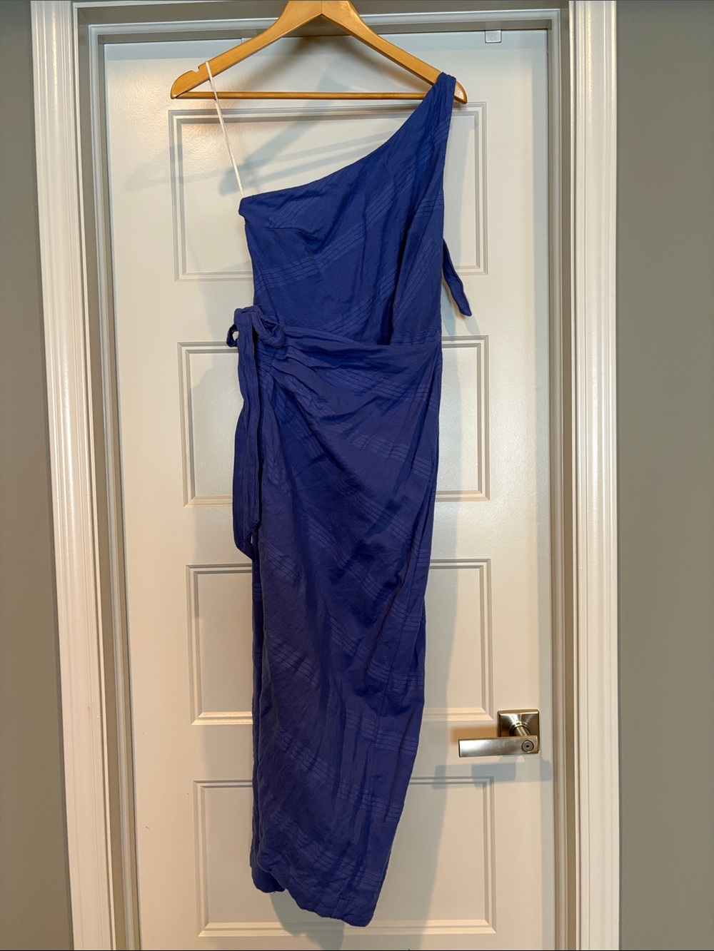 Free People One-Shoulder Royal Blue Maxi Dress